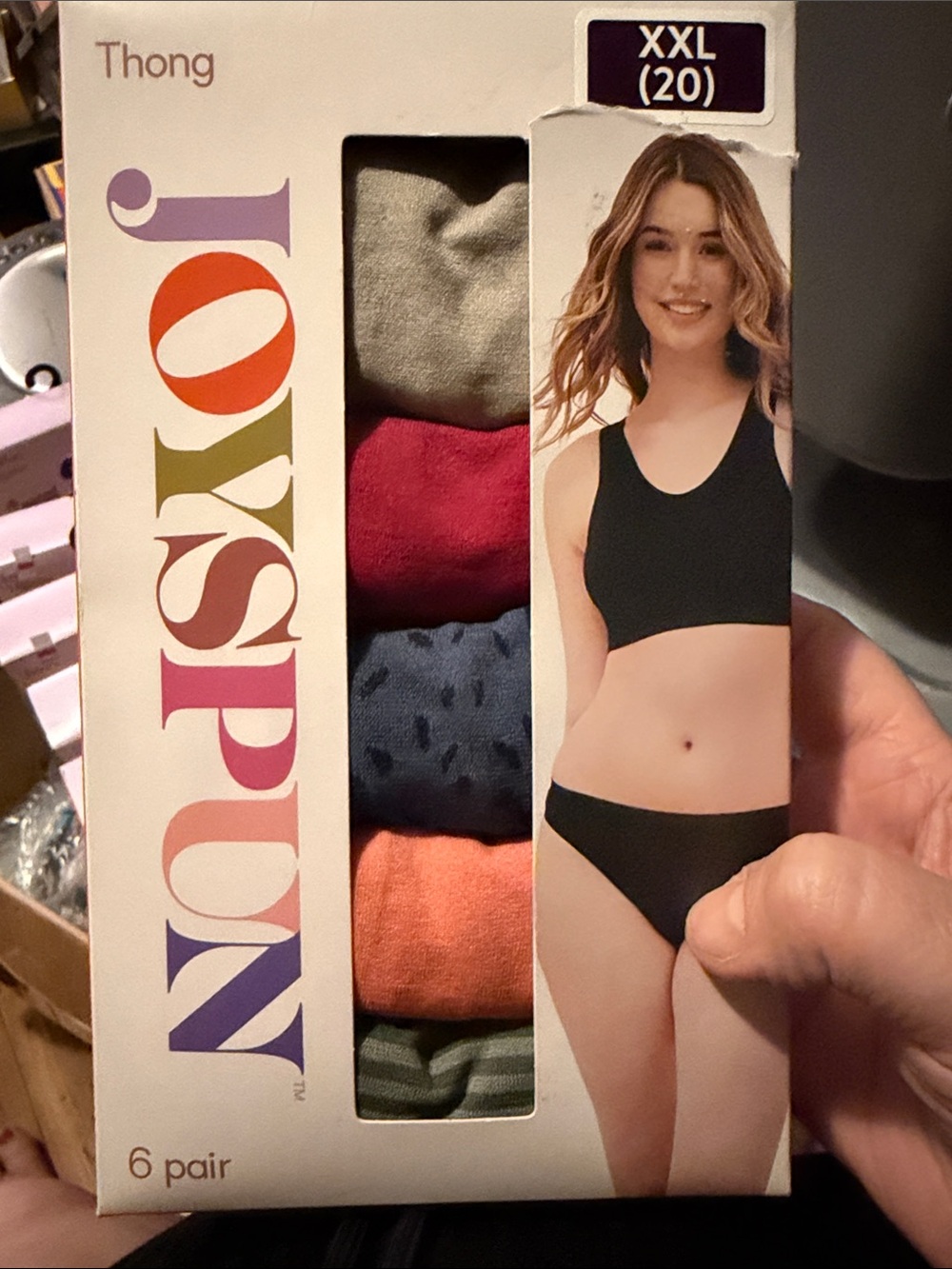 💜 Joyspun Seamless Thong Panties 5 Pair Pack Size:XXL(20) NOTICE *Missing 1pair*